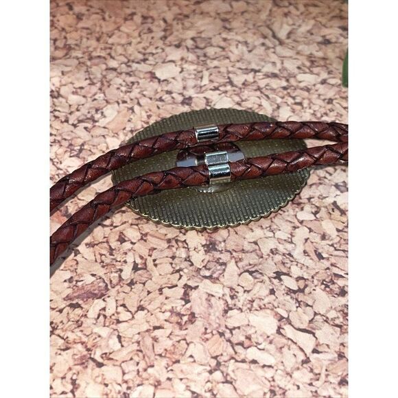 BRONZE Fall copper Gold STARLITE stone Wedding Groom Western Southwest Bolo tie - Picture 10 of 10